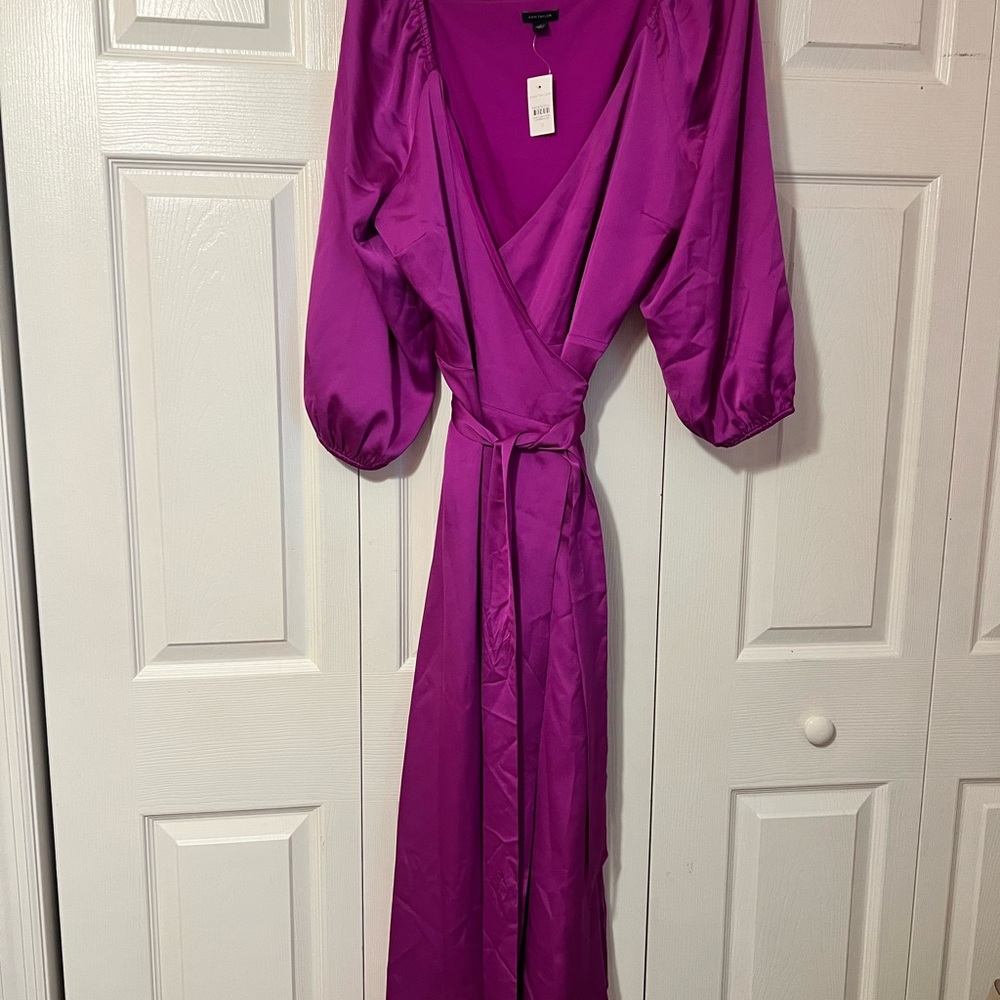 Vibrant Purple Wrap Dress